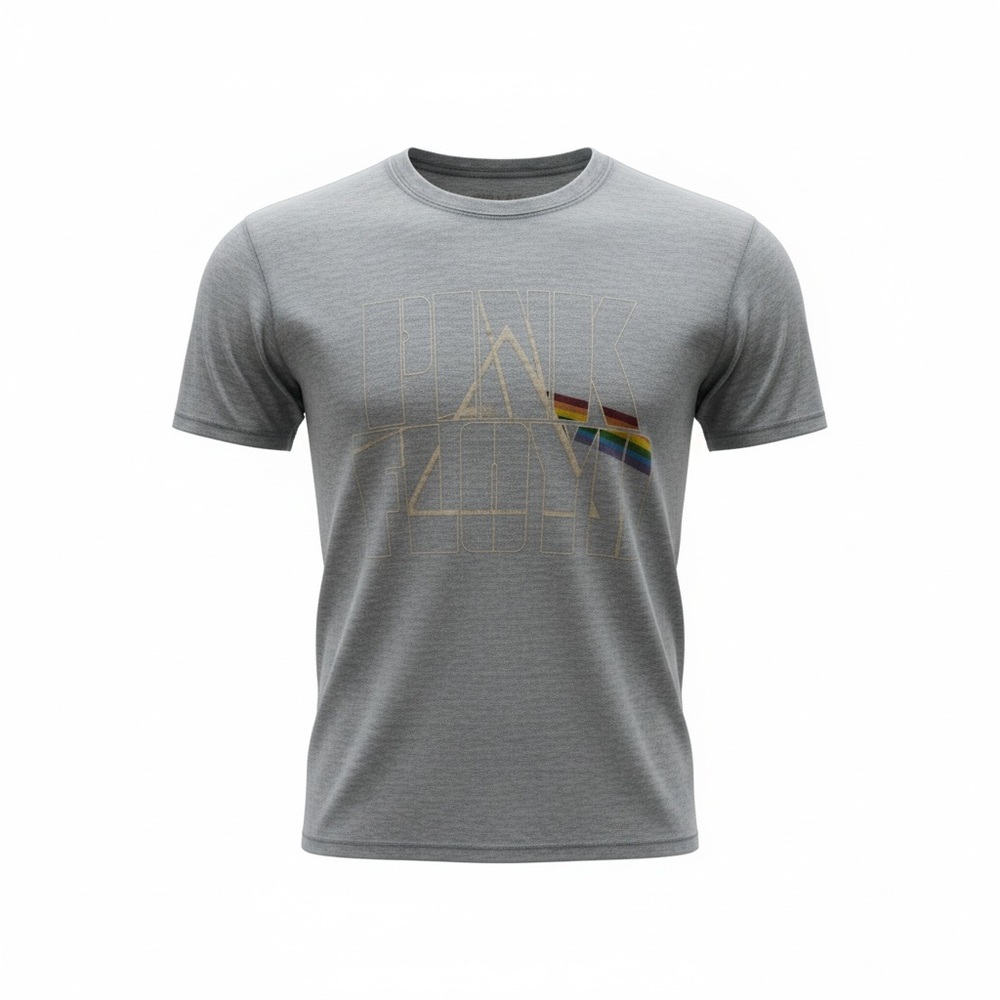 Lucky Brand Heather Gray Tee with Pink Floyd